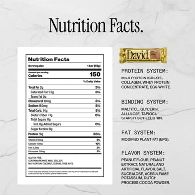 David Protein Bar – Salted Peanut Butter (12 Bars)