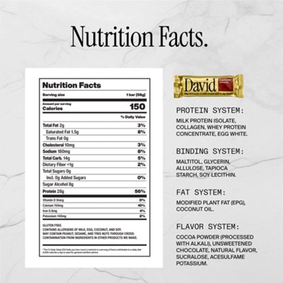 David Protein Bar – Fudge Brownie (12 Bars)