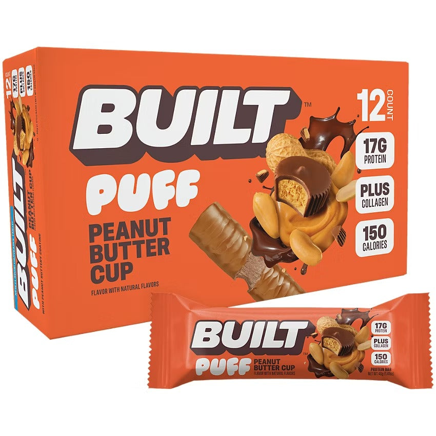 Built Puff Protein Bar - 17g Protein - Peanut Butter Cup (12 Bars)