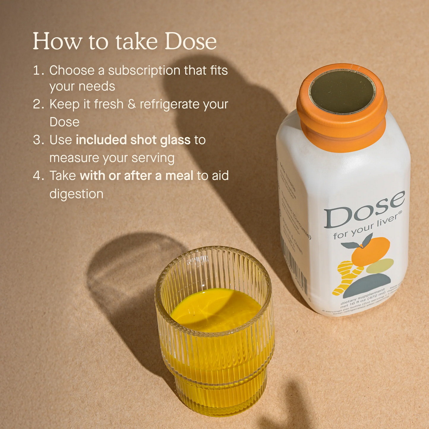 Dose- Dose for Your Liver Shot - Liver Health Support with Milk Thistle - Orange & Ginger (24 Shots, 2 Fl. Oz. Each)