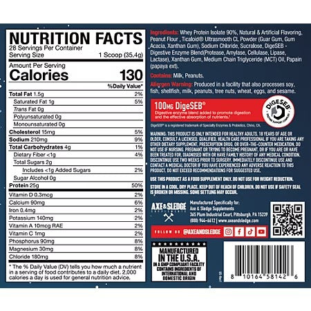 Axe and Sledge National Lampoon's 100% Farm Fed Whey Protein Isolate - Squirelly Nut Cookie Crunch (34.96 Oz. / 28 Servings)