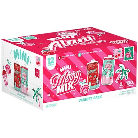 Alani Nu Mini Energy Drink - Merry Mix - Limited Edition (12 Drinks, 8.4 Fl. Oz. Each)