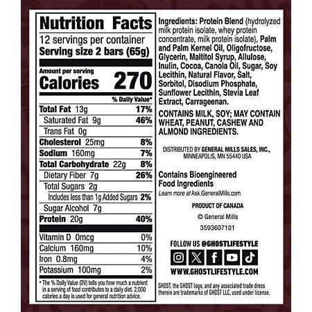 GHOST Protein Bar - 20g Protein - Chocolate Caramel (12 Bars)