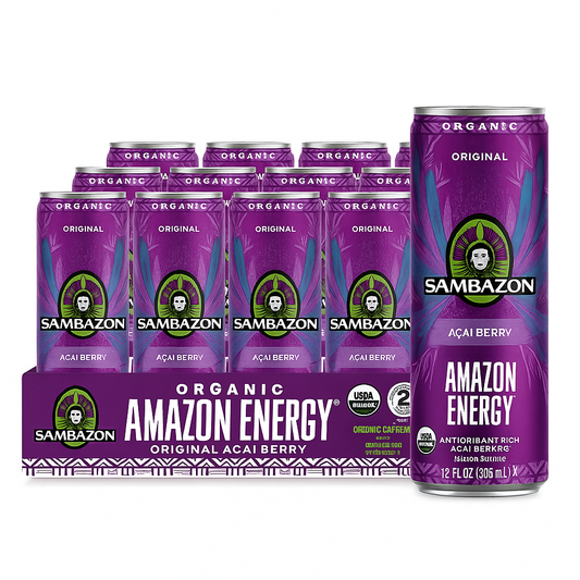 Sambazon Organic Amazon Energy Drink, Original Acai Berry, 12 Ounce (Pack of 12)